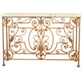 Antique 19th Century French Iron Console with Granite Top